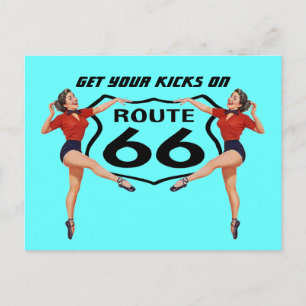 Postcard Get Your Kicks On Route 66 - Road Trip PC