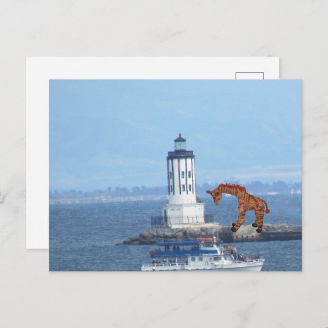 Postcard - Giraffe at LA Harbor Light (Front/Back)