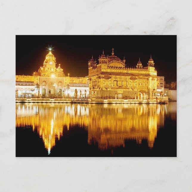 Postcard Golden Temple India (night) Punjab, India (Front)