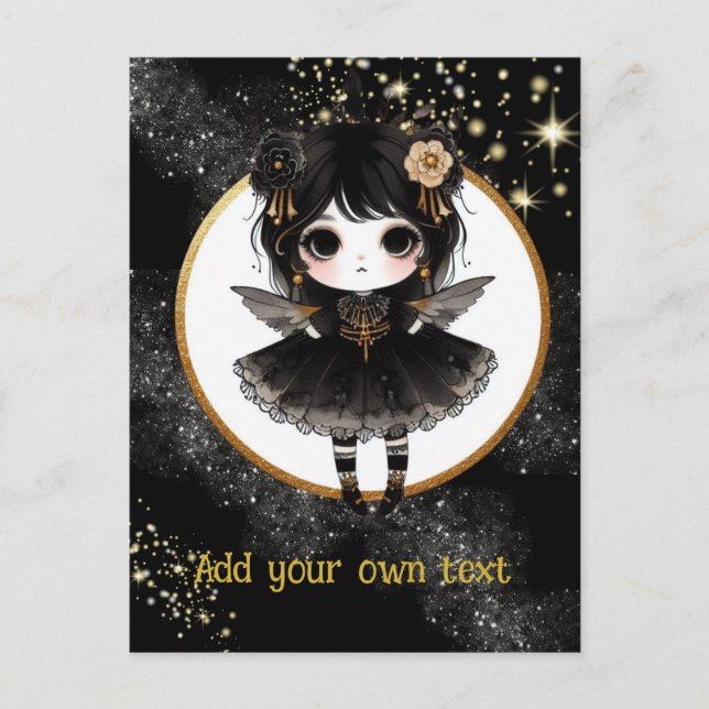 POSTCARD | Goth Girls Kawaii Chibi Cute Custom (Front)