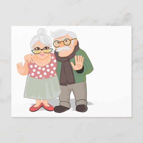 Postcard grandma and granpa