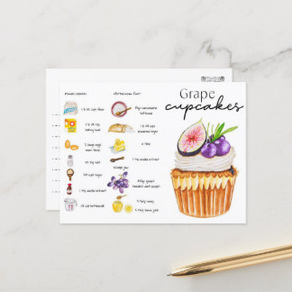 Postcard - Grape cupcake