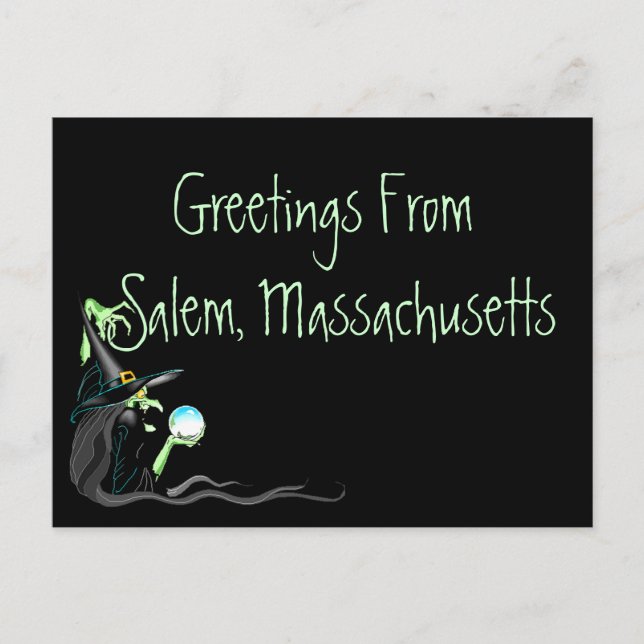 Postcard Greetings From Salem Massachusetts Witch (Front)