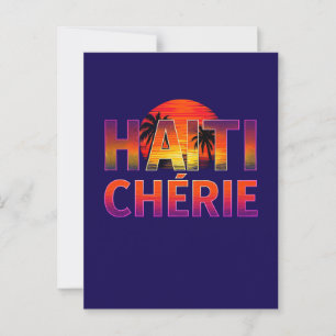 Postcard Haiti Chérie – Neon Tropical Sunset