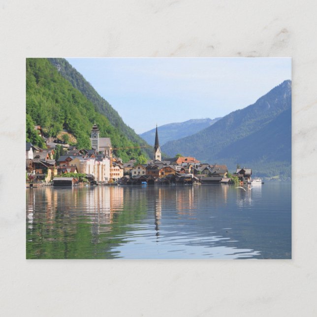 Postcard - Hallstatt town and lake, Austria (Front)