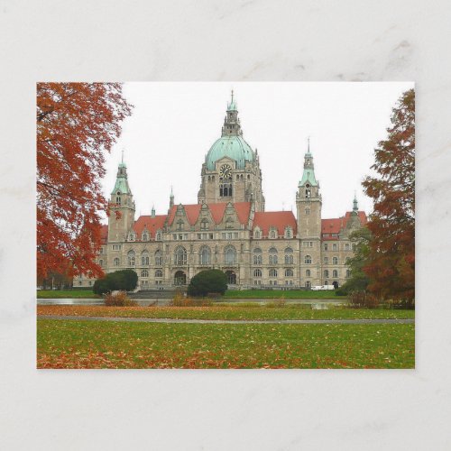 Postcard Hannover Neues Rathaus Herbst Germany