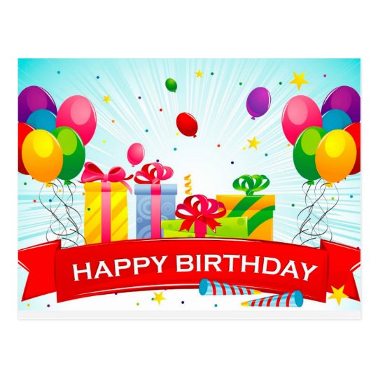  postcard happy birthday  Zazzle com