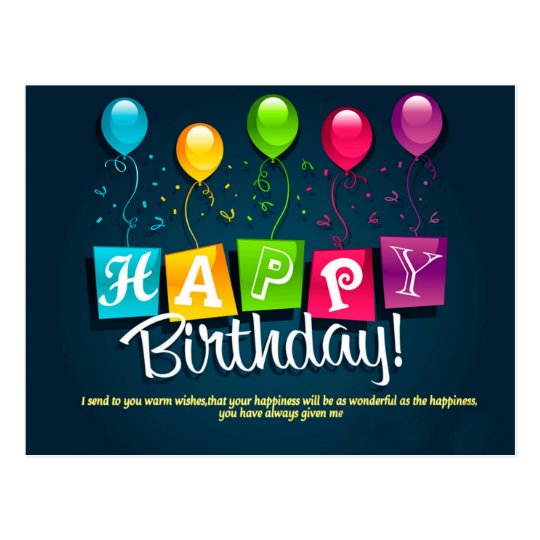  postcard happy birthday  Zazzle com