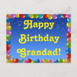 Postcard Happy Birthday Grandad<br><div class="desc">Postcard Happy Birthday Grandad</div>