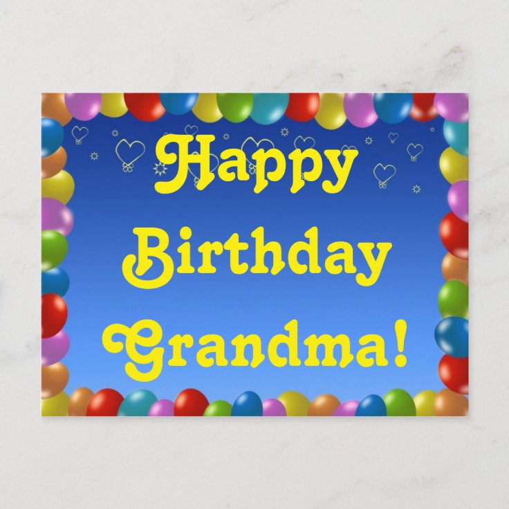 Postcard Happy Birthday Grandma Zazzle