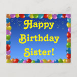 Postcard Happy Birthday Sister<br><div class="desc">Postcard Happy Birthday Sister</div>