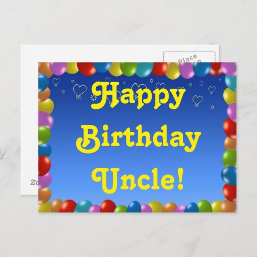 Postcard Happy Birthday Uncle Zazzle