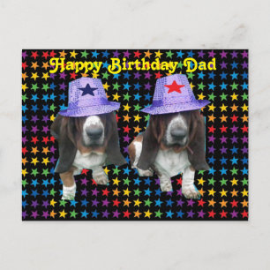 Postcard Happy Dad Birthday Basset