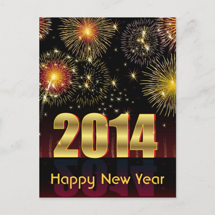 Postcard Happy New Year 2014 | Zazzle.com