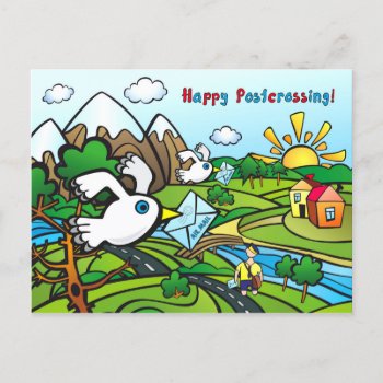 Postcard "happy Postcrossing!" by Colibry at Zazzle