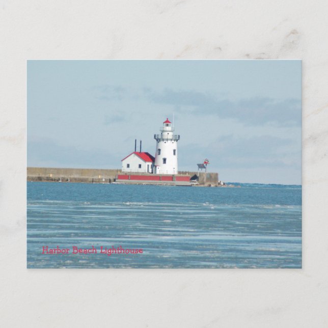 Postcard : Harbor Beach Lighthouse  (Front)