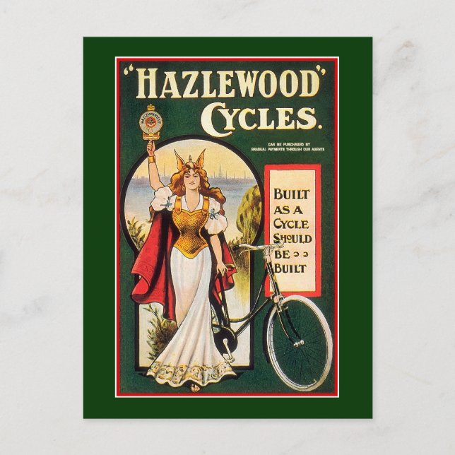Postcard:  Hazlewood Cycles  - Vintage Bicycle Postcard (Front)