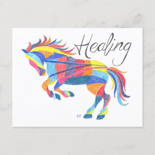 Postcard Healing Horse by Sherry Jarvis