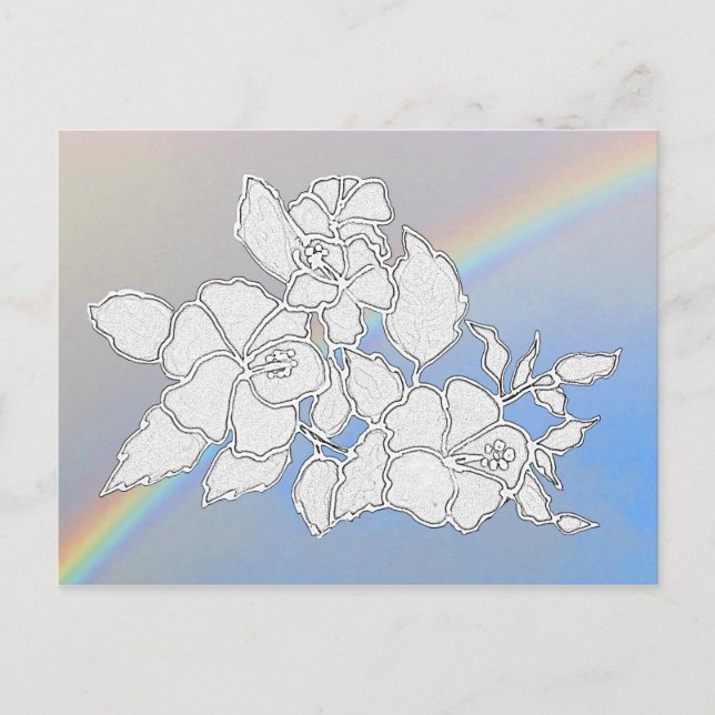 Postcard - Hibiscus Flowers to Color (Front)