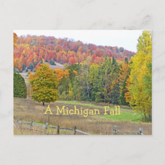 postcard/HILLSIDE ABLAZE WITH FALL COLORS/MICHIGAN Postcard