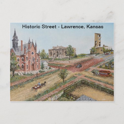 Postcard _ Historic Street Lawrence Kansas