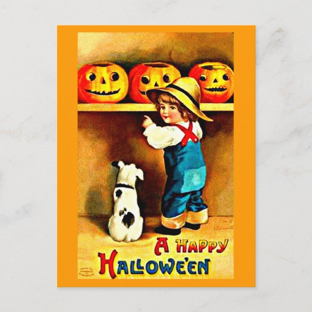 Postcard-Holiday Art-Vintage Halloween 21 Holiday Postcard (Front)