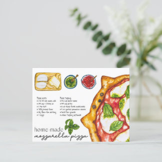 Postcard - Homemade mozzarella pizza