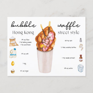 Postcard - Hong Kong Egg Waffle