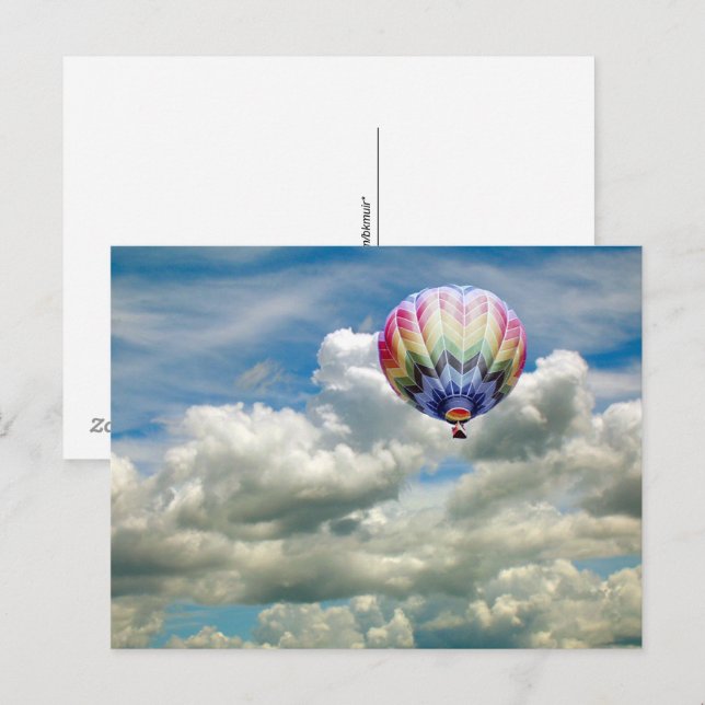 Postcard - Hot air balloon in clouds (Front/Back)