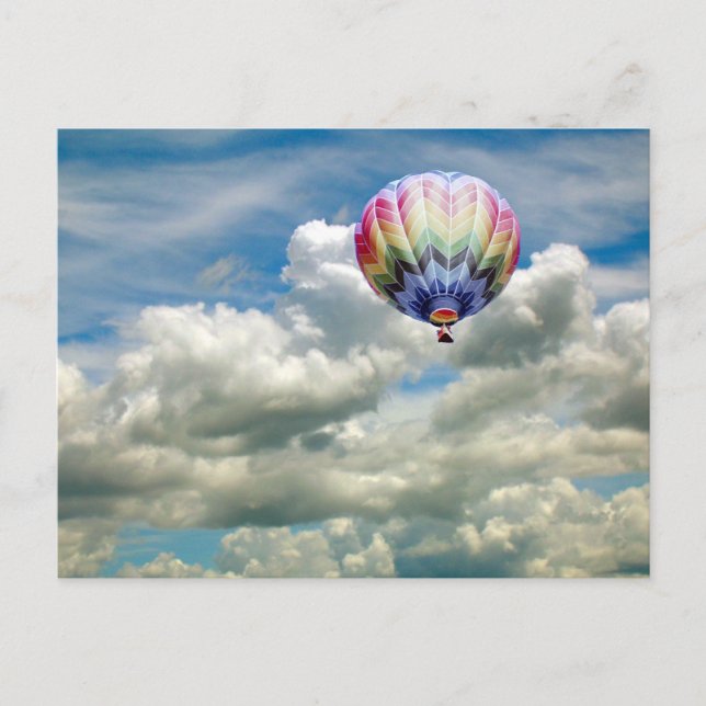 Postcard - Hot air balloon in clouds (Front)