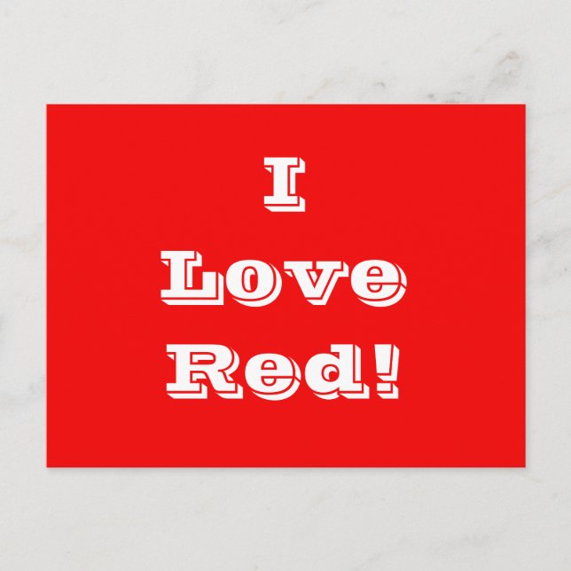 Postcard I Love Red (Front)