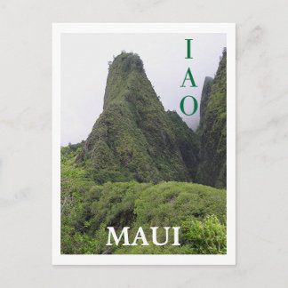 POSTCARD, IAO NEEDLE (MAU)I ENSHROUDED IN CLOUDS" POSTCARD