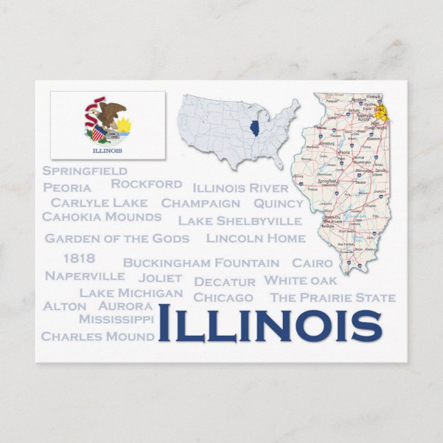 Postcard "Illinois" (Front)