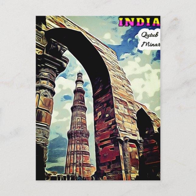 Postcard (* India 🇮🇳 Kutub Minar) (Front)