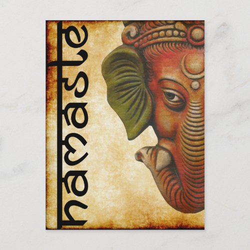 Postcard Indian God ganesha namaste design