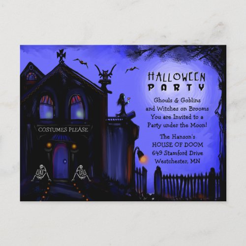Postcard Invitation _ Halloween Haunted House