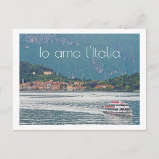 POSTCARD/ ITALIAN LAKE DISTRICT SCENE/I LOVE ITALY