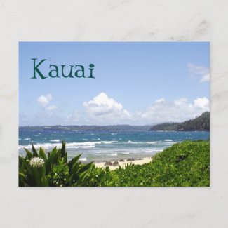 POSTCARD, KAUAI/WAVES ROLLING IN TO SHORE 