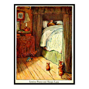 cat on bed postcards zazzle postcard for kids