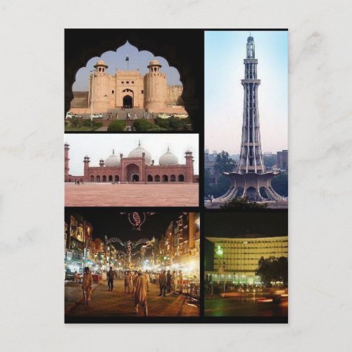 Postcard Lahore Monuments Punjab Pakistan