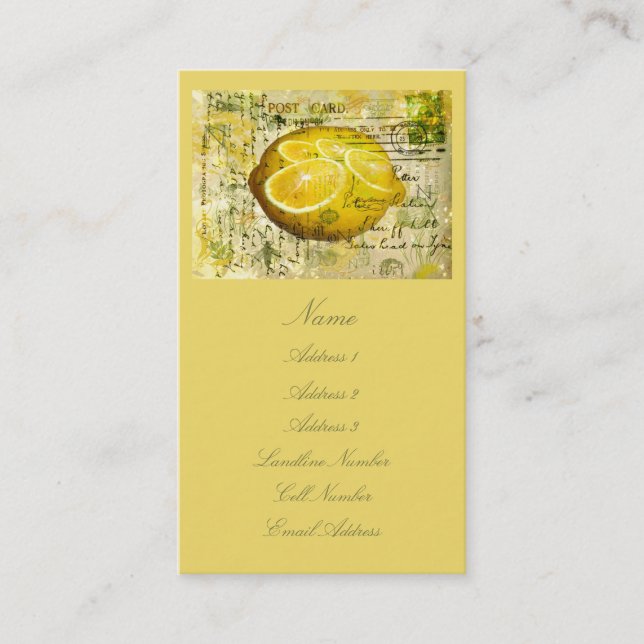Postcard Lemons Business Card (Front)