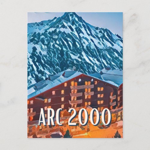 Postcard Les Arcs 2000 Ski resort