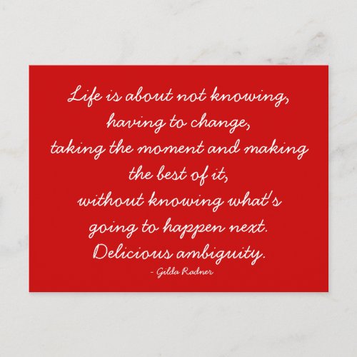 Postcard _ Life and Challenge _ Gilda Radner