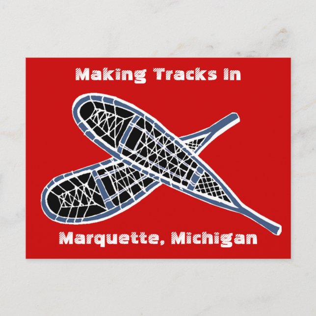 Postcard ~ Making Tracks Snowshoes Snowshoeing (Front)