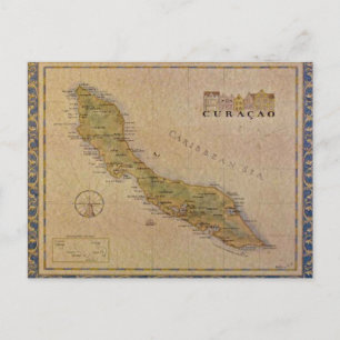 Postcard Map of Curacao