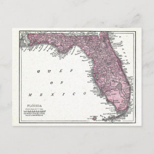Postcard: Map of Florida, 1921 Postcard