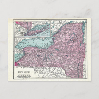 Postcard: Map of New York, 1921 Postcard