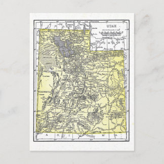 Postcard: Map of Utah, 1921 Postcard