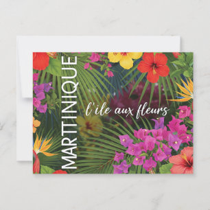 Postcard Martinique tropical flowers