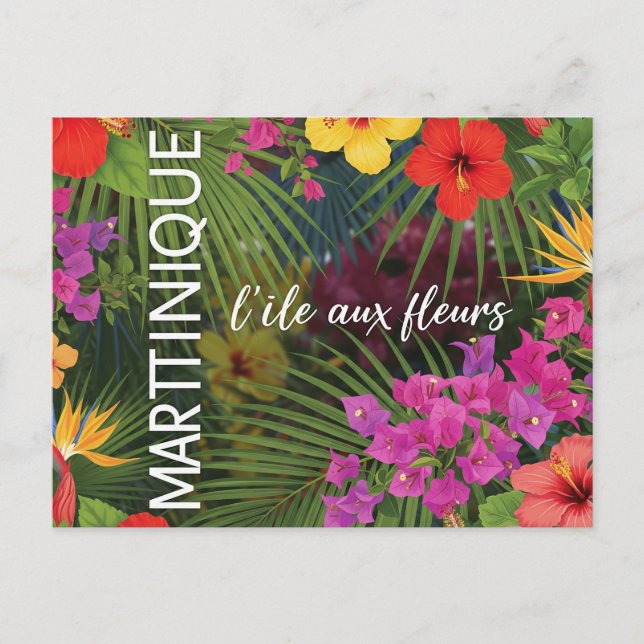 Postcard Martinique tropical flowers (Front)